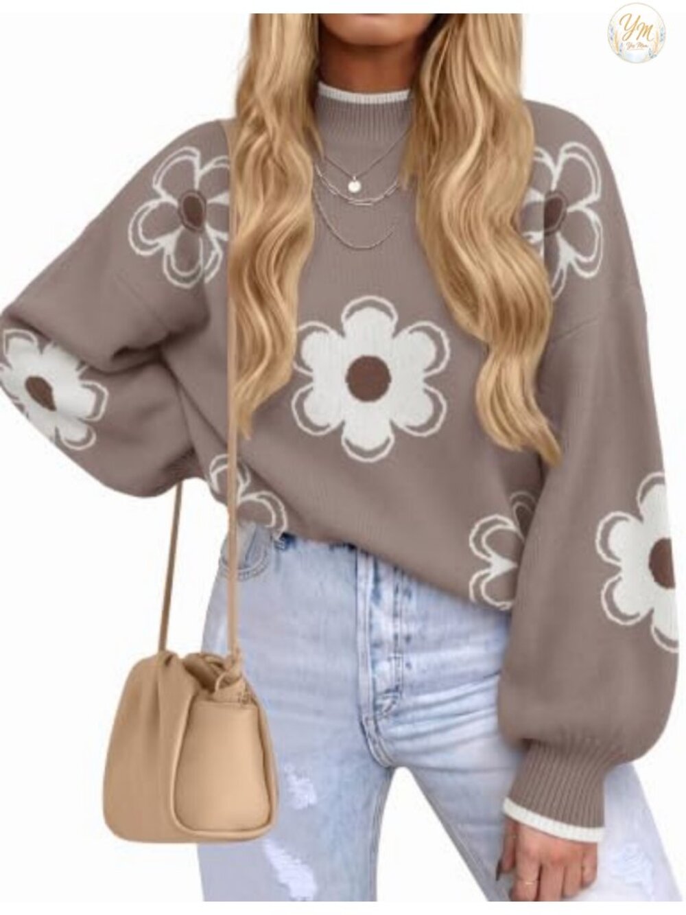Women's Oversized Turtleneck Knit Pullover Sweater Fall Winter Long Sleeve